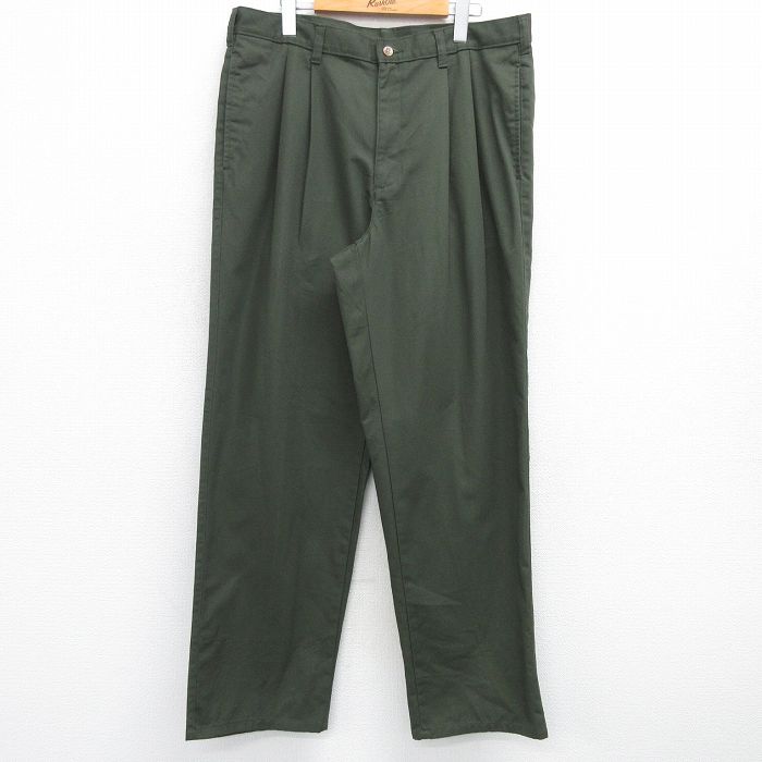 【中古】古着 ピューリタン チノパンツ チノパン メンズ 90年代 90s タロン 濃緑 グリーン W37 中古 ボトムス ロング | 春夏 春物 春服 秋冬 秋物 秋服 長ズボン カジュアル メンズファッション ファッション おしゃれ