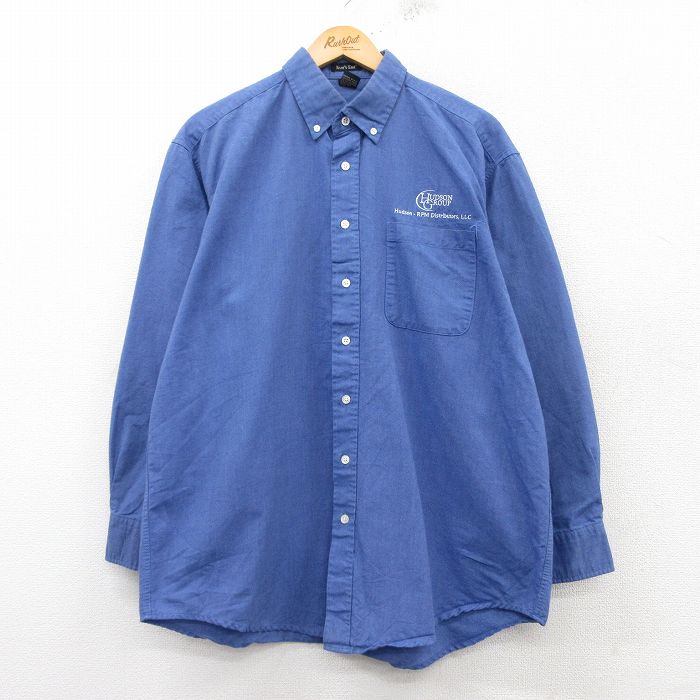 【中古】古着 HUDSON GROUP 長袖シャツ メンズ XLサイズ 薄紺 カジュアルシャツ アメカジ ストリート きれいめ ヴィンテージ レトロ オールド 25feb26