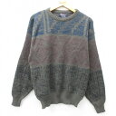 【中古】古着 長袖 セーター メンズ 90年代 90s アクリル クルーネック 丸首 緑系 グリーン Mサイズ 中古 ニット トップス | 春夏 春物 春服 秋...