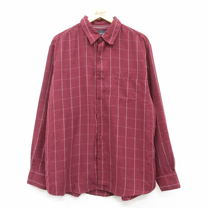 乐天商城 - 【中古】古着 長袖シャツ メンズ スエード調 エンジ他 XLサイズ 中古 トップス | 春夏 春物 春服 秋冬 秋物 秋服 カジュアルシャツ メンズファッション 長袖シャツ おしゃれ カジュアル