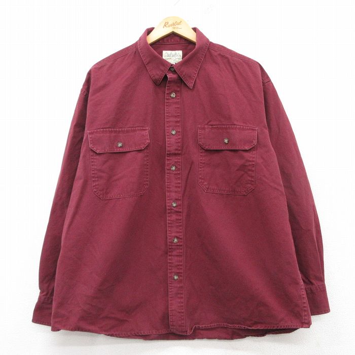 【中古】古着 カベラス 長袖シャツ メンズ 大きいサイズ 2L LL ビッグシルエット ゆったり ビッグサイズ オーバーサイズ コットン エン..