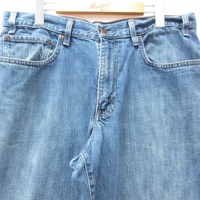 【中古】古着 エディーバウアー ジーンズ メンズ コットン 紺 ネイビー デニム W36 中古 ボトムス ジーパン Gパン ロングパンツ | 春夏 春物 春服 秋冬 秋物 秋服 長ズボン カジュアル メンズファッション ファッション おしゃれ