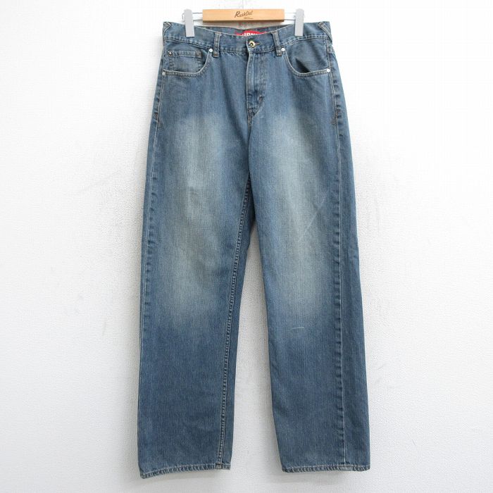 【中古】古着 ユニオンベイ ジーンズ メンズ 紺 ネイビー デニム W34 中古 ボトムス ジーパン Gパン ロングパンツ | 春夏 春物 春服 秋冬 秋物 秋服 長ズボン カジュアル メンズファッション ファッション おしゃれ