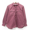 【中古】古着 エルエルビーン LLBEAN 長袖 ヘビー フランネルシャツ レディース 80年代 80s コットン USA製 アメリカ製 エンジ 中古 ブラウス...