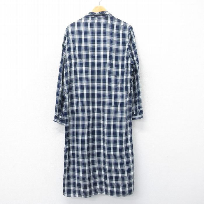 【中古】古着 長袖 ビンテージ ヴィンテージ ガウン 羽織 メンズ 60年代 60s ロング丈 紺他 ネイビー チェック Lサイズ 中古 アウター | 秋冬 秋物 秋服 冬物 冬服 カジュアル メンズファッション ファッション おしゃれ カジュアルジャケット