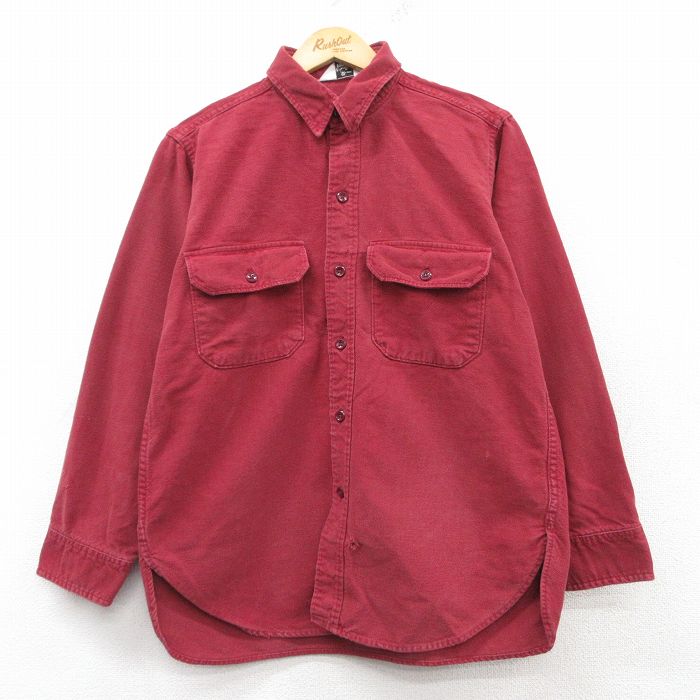 【中古】古着 ウールリッチ WOOLRICH 長袖 ヘビー フランネルシャツ メンズ 80年代 80s コットン USA製 アメリカ製 赤 レッド Mサイズ 中古 トップス | 秋冬 秋物 秋服 冬物 冬服 カジュアルシャツ メンズファッション 長袖シャツ おしゃれ カジュアル