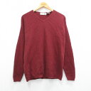 【中古】古着 長袖 セーター メンズ 00年代 00s コットン Vネック エンジ Sサイズ 小さいサイズ 中古 ニット トップス | 春夏 春物 春服 秋冬 ...