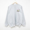 【中古】古着 ヘインズ Hanes 長袖スウェット メンズ 00年代 00s トラック クルーネック 丸首 グレー 霜降り XLサイズ 中古 スエット トレーナ...