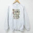 【中古】古着 長袖スウェット メンズ 00年代 00s キャンピングカー クルーネック 丸首 薄グレー 霜降り Lサイズ 中古 スエット トレーナー トップス | 春夏 春物 春服 秋冬 秋物 秋服 メンズファッション カジュアル おしゃれ ファッション 2OF