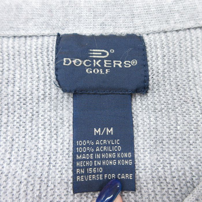 【中古】古着 ドッカーズ 長袖 ニット カーディガン メンズ アクリル グレー 霜降り Lサイズ 中古 トップス | 春夏 春物 春服 秋冬 秋物 秋服 メンズファッション カジュアル おしゃれ ファッション