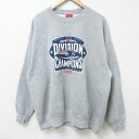 【中古】古着 長袖スウェット メンズ 00年代 00s NFL ニューイングランドペイトリオッツ クルーネック 丸首 グレー 霜降り アメフト スーパーボウル ...