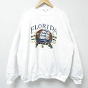 【中古】古着 長袖スウェット メンズ 90年代 90s フロリダ 大きいサイズ 2L LL ビッグシルエット ゆったり ビッグサイズ オーバーサイズ クルーネッ...