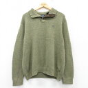 【中古】古着 チャップス 長袖 セーター メンズ ワンポイントロゴ ヒジ当て コットン 緑他 グリーン 霜降り Lサイズ 中古 ニット トップス | 春夏 春物...