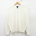 【中古】古着 ドッカーズ 長袖 セーター メンズ アクリル クルーネック 丸首 白 ホワイト XLサイズ 中古 ニット トップス | 春夏 春物 春服 秋冬 秋物 秋服 メンズファッション カジュアル おしゃれ ファッション|詳細画像