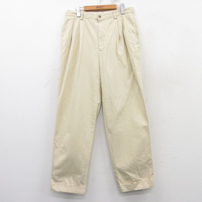 【中古】古着 バナナリパブリック BANANA REPUBLICパンツ メンズ コットン ベージュ カーキ W33 中古 ボトムス ロング | 春夏 春物 春服 秋冬 秋物 秋服 長ズボン カジュアル メンズファッション ファッション おしゃれ