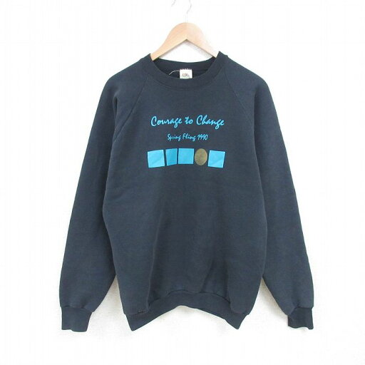 【中古】古着 フルーツオブザルーム 長袖スウェット メンズ 90年代 90s Courage to Change ラグラン クルーネック 丸首 USA製 アメリカ製 黒 ブラック Lサイズ 中古 スエット トレーナー トップス | 春夏 春物 春服 秋冬 秋物 秋服 メンズファッション カジュアル 【中古】古着 フルーツオブザルーム 長袖スウェット メンズ 90年代 90s Courage to Change ラグラン クルーネック 丸首 USA製 アメリカ製 黒 ブラック Lサイズ 中古 スエット トレーナー トップス | 春夏 春物 春服 秋冬 秋物 秋服 メンズファッション カジュアル
