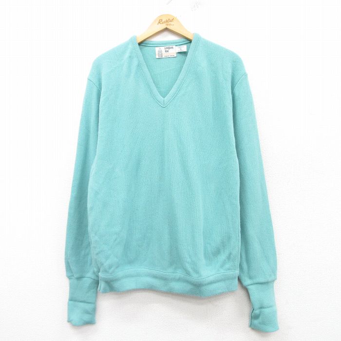 V-Neck - 【中古】古着 ロンドンフォグ 90s 長袖セーター メンズ ネイビー Lサイズ ニット きれいめ アメカジ ストリート カジュアル ヴィンテージ レトロ オールド