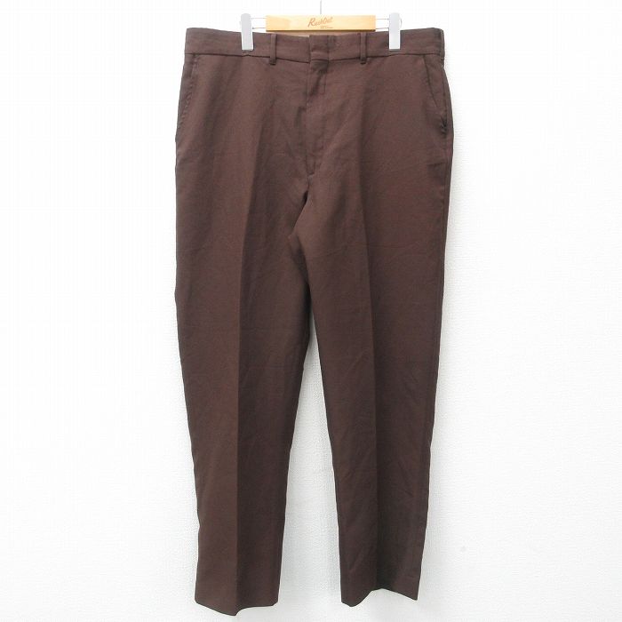 【中古】古着 スラックスパンツ メンズ 90年代 90s USA製 アメリカ製 茶 ブラウン W38 中古 ボトムス ロング | 春夏 春物 春服 秋冬 秋物 秋服 長ズボン カジュアル メンズファッション ファッション おしゃれ