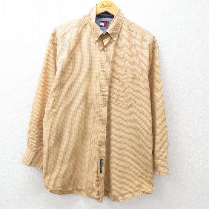 Rakuten - 【中古】古着 トミーヒルフィガー 90s 90年代 長袖シャツ メンズ XLサイズ カーキチェック アメカジ ストリート カジュアル きれいめ ヴィンテージ レトロ オールド