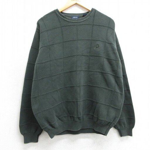 【中古】古着 IZOD 長袖 セーター メンズ ワンポイントロゴ コットン クルーネック 丸首 オーストラリア製 濃緑 グリーン Lサイズ 中古 ニット トップス | 春夏 春物 春服 秋冬 秋物 秋服 メンズファッション カジュアル おしゃれ ファッション 【中古】古着 IZOD 長袖 セーター メンズ ワンポイントロゴ コットン クルーネック 丸首 オーストラリア製 濃緑 グリーン Lサイズ 中古 ニット トップス | 春夏 春物 春服 秋冬 秋物 秋服 メンズファッション カジュアル おしゃれ ファッション