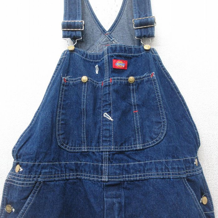 【中古】古着 ディッキーズ Dickies オーバーオール メンズ コットン 濃紺 ネイビー デニム W38 中古 ボトムス | 春夏 春物 春服 秋冬 秋物 秋服 長ズボン カジュアル メンズファッション ファッション おしゃれ
