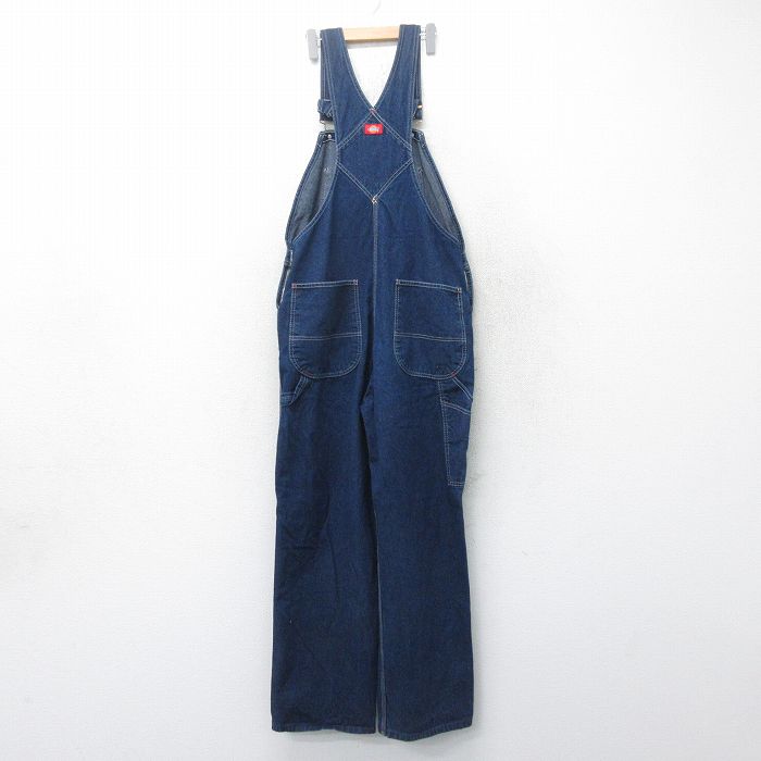 【中古】古着 ディッキーズ Dickies オーバーオール メンズ コットン 濃紺 ネイビー デニム W38 中古 ボトムス | 春夏 春物 春服 秋冬 秋物 秋服 長ズボン カジュアル メンズファッション ファッション おしゃれ