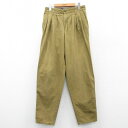 【中古】古着パンツ メンズ 90年代 90s コットン 緑系 グリーン W32 中古 ボトムス ロング | 春夏 春物 春服 秋冬 秋物 秋服 長ズボン カジュアル メンズファッション ファッション おしゃれ