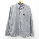 【中古】古着 トミーヒルフィガー TOMMY HILFIGER 長袖 ブランドシャツ メンズ 90年代 90s ワンポイントロゴ 大きいサイズ 2L LL ビッ...