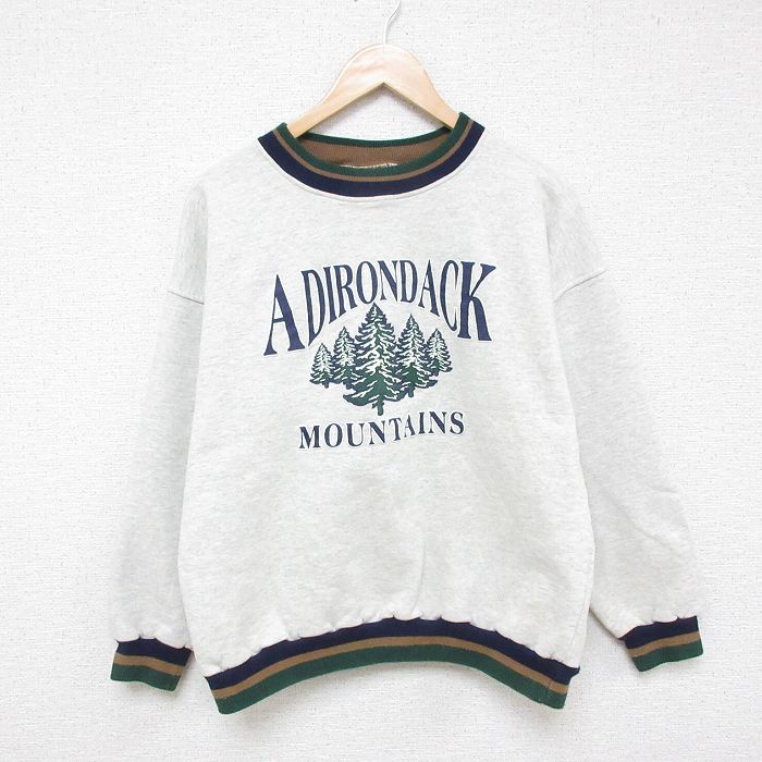 樂天商城 - 【中古】古着 長袖スウェット メンズ 90年代 90s 木 クルーネック 丸首 USA製 アメリカ製 グレー 霜降り Lサイズ 中古 スエット トレーナー トップス | 春夏 春物 春服 秋冬 秋物 秋服 メンズファッション カジュアル おしゃれ ファッション