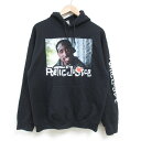 【中古】古着 長袖スウェットパーカー メンズ ポエティックジャスティス トゥパック 2パック 2PAC 黒 ブラック Mサイズ 中古 スエット トレーナー トップス | 春夏 春物 春服 秋冬 秋物 秋服 メンズファッション カジュアル おしゃれ ファッション