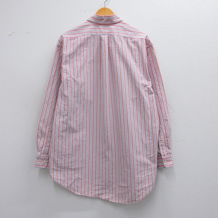 【中古】古着 ラルフローレン Ralph Lauren 長袖 ブランドシャツ メンズ 90年代 90s YARMOUTH コットン ボタンダウン 薄赤他 レッド チェック XLサイズ 中古 トップス | 春夏 春物 春服 秋冬 秋物 秋服 カジュアルシャツ メンズファッション 長袖シャツ おしゃれ