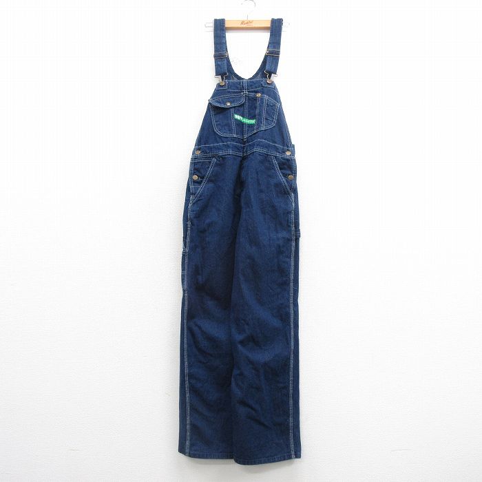 【中古】古着 キー KEY オーバーオール メンズ コットン 濃紺 ネイビー デニム W34 中古 ボトムス | 春夏 春物 春服 秋冬 秋物 秋服 長ズボン カジュアル メンズファッション ファッション おしゃれ