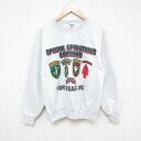 【中古】古着 ジャージーズ 長袖スウェット メンズ 00年代 00s ミリタリー レンジャー クルーネック 丸首 薄グレー 霜降り Mサイズ 中古 スエット ト...