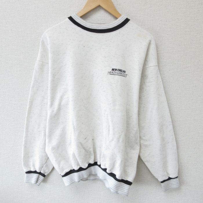【中古】古着 長袖スウェット メンズ 90年代 90s ニューイングランド クルーネック 丸首 USA製 アメリカ製 薄グレー 霜降り XLサイズ 中古 スエット トレーナー トップス | 春夏 春物 春服 秋冬 秋物 秋服 メンズファッション カジュアル おしゃれ ファッション