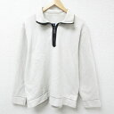 【中古】古着 ギャップ GAP 長袖 ハーフジップスウェット メンズ 00年代 00s 無地 襟付き 白 ホワイト Lサイズ 中古 スエット トレーナー トップ...