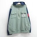 【中古】古着 長袖 ハーフジップスウェットパーカー キッズ ボーイズ 子供服 00年代 00s アニメ ナルト疾風伝 ツートンカラー バイカラー 濃緑他 グリーン | 春夏 春物 春服 秋冬 秋物 秋服 女の子 子ども服 こども服 カジュアル ファッション おしゃれ かわいい