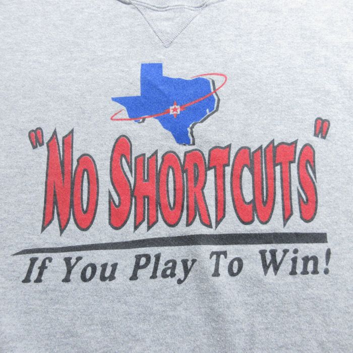 【中古】古着 ラッセル 長袖スウェット メンズ 00年代 00s SHORTCUTS クルーネック 丸首 グレー 霜降り Mサイズ 中古 スエット トレーナー トップス | 春夏 春物 春服 秋冬 秋物 秋服 メンズファッション カジュアル おしゃれ ファッション