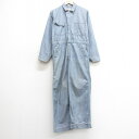 【中古】古着 ラングラー Wrangler ビッグベン BIG BEN 長袖 ツナギ メンズ 80年代 80s ヘリンボーン タロン 紺他 ネイビー W35 中...