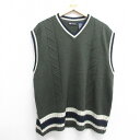 【中古】古着 FADED GLORY ニットベスト メンズ アクリル Vネック 緑他 グリーン XLサイズ 中古 トップス | 春夏 春物 春服 秋冬 秋物 秋...