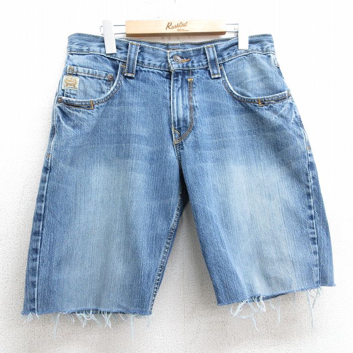 【中古】古着 ショートパンツ ショーツ メンズ 00年代 00s CINCH ヒゲ コットン 紺 ネイビー デニム W33 中古 ボトムス 短パン ショーパン ハーフ | 春夏 春物 春服 夏物 夏服 半ズボン カジュアル ショーツ メンズファッション ファッション おしゃれ