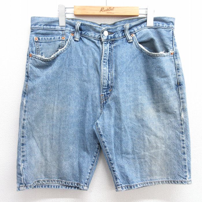 【中古】古着 リーバイス Levis 505 ショートパンツ ショーツ メンズ コットン 紺 ネイビー デニム W36 中古 ボトムス 短パン ショーパン ハーフ | 春夏 春物 春服 夏物 夏服 半ズボン カジュアル メンズファッション ファッション おしゃれ