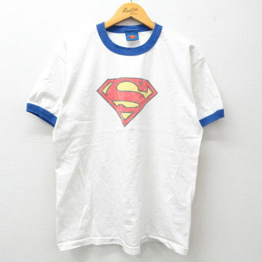 【中古】古着 半袖 ビンテージ ヴィンテージTシャツ メンズ 00年代 00s DCコミックス スーパーマン コットン クルーネック 丸首 白 ホワイト リンガー 【spe】 Lサイズ 中古 | 春夏 夏物 夏服 ヴィンテージTシャツ メンズファッション カットソー ティーシャツ テ 【中古】古着 半袖 ビンテージ ヴィンテージTシャツ メンズ 00年代 00s DCコミックス スーパーマン コットン クルーネック 丸首 白 ホワイト リンガー 【spe】 Lサイズ 中古 | 春夏 夏物 夏服 ヴィンテージTシャツ メンズファッション カットソー ティーシャツ テ