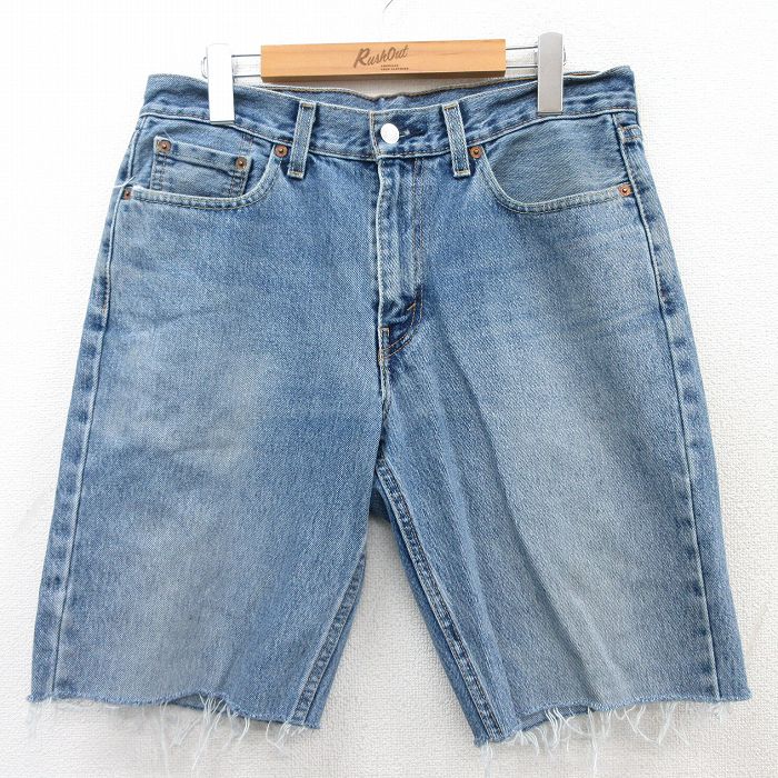【中古】古着 リーバイス Levis 550 ショートパンツ ショーツ メンズ コットン 紺 ネイビー デニム W32 中古 ボトムス 短パン ショーパン ハーフ | 春夏 春物 春服 夏物 夏服 半ズボン カジュアル メンズファッション ファッション おしゃれ