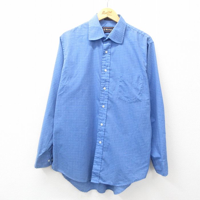 樂天商城 - 【中古】古着 長袖シャツ メンズ 00年代 00s 紺他 ネイビー チェック XLサイズ 中古 トップス | 春夏 春物 春服 秋冬 秋物 秋服 カジュアルシャツ メンズファッション 長袖シャツ おしゃれ カジュアル