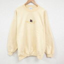 【中古】古着 長袖スウェット メンズ 00年代 00s 刺繍 大きいサイズ 2L LL ビッグシルエット ゆったり ビッグサイズ オーバーサイズ クルーネック ...