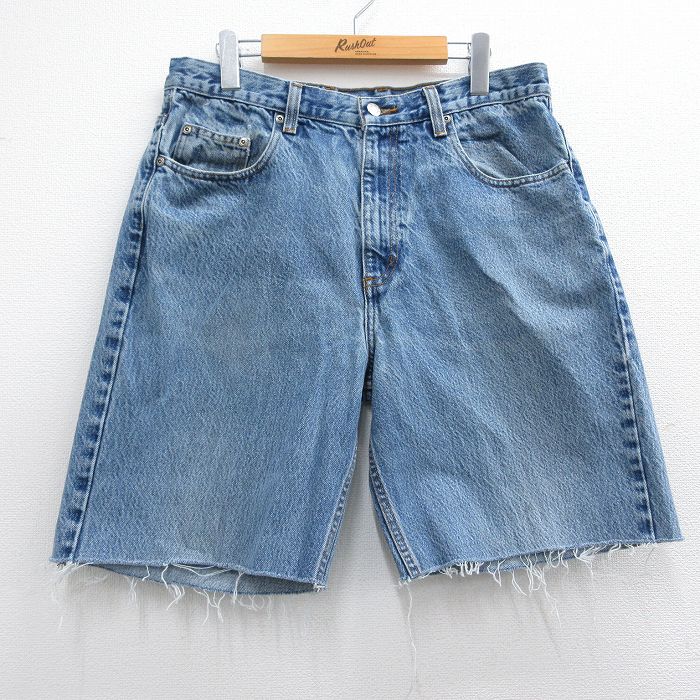 【中古】古着 ショートパンツ ショーツ メンズ コットン 紺 ネイビー デニム W33 中古 ボトムス 短パン ショーパン ハーフ | 春夏 春物 春服 夏物 夏服 半ズボン カジュアル メンズファッション ファッション おしゃれ