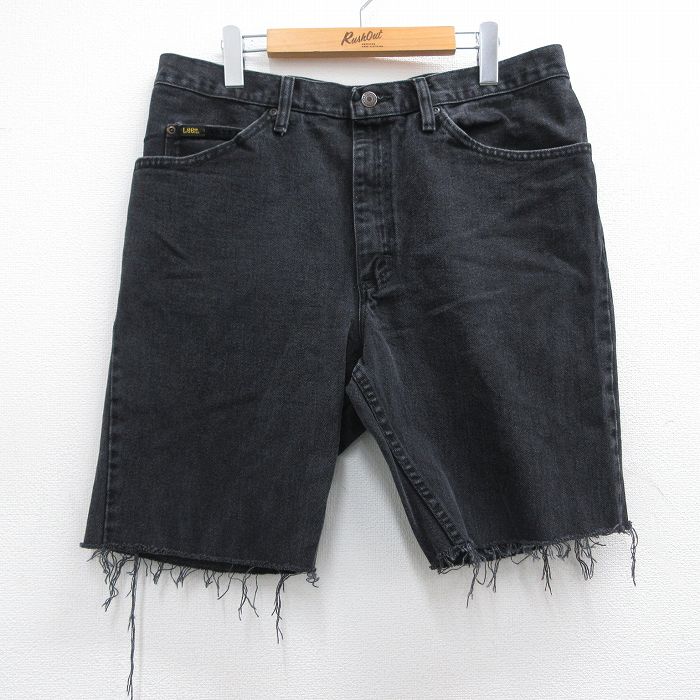 【中古】古着 リー Lee ショートパンツ ショーツ メンズ コットン 黒 ブラック W35 中古 ボトムス 短パン ショーパン ハーフ | 春夏 春物 春服 夏物 夏服 半ズボン カジュアル メンズファッション ファッション おしゃれ