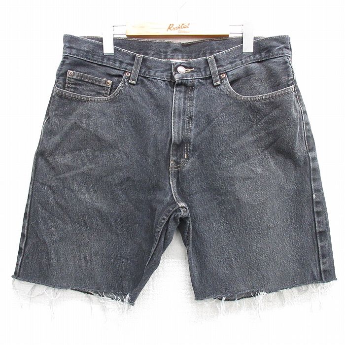 Rakuten - 【中古】古着 FADED GLORY ショートパンツ メンズ W34 ブラック デニム ショーツ コットン アメカジ ストリート カジュアル きれいめ ヴィンテージ 25apr02