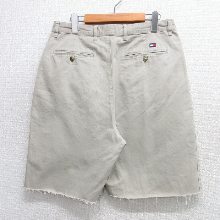 【中古】古着 トミーヒルフィガー TOMMY HILFIGER ブランド ショートパンツ ショーツ メンズ 90年代 90s コットン ベージュ カーキ 【spe】 W33 中古 ボトムス 短パン ショーパン ハーフ | 春夏 春物 春服 夏物 夏服 半ズボン カジュアル メンズファッション ファ