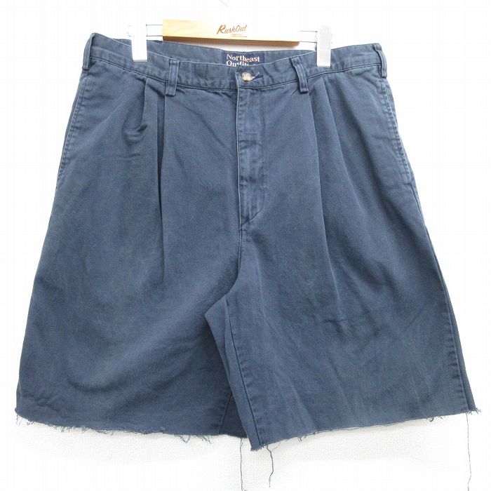 【中古】古着 ショートパンツ ショーツ メンズ コットン 紺 ネイビー W34 中古 ボトムス 短パン ショーパン ハーフ | 春夏 春物 春服 夏物 夏服 半ズボン カジュアル メンズファッション ファッション おしゃれ 2OF